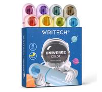 WRITECH Surligneurs à pointe en forme de ciseau : Couleurs assorties Stylos marqueurs mignons pointe douce sans dégâts d'eau Ensemble de surligneurs à base d'eau pour souligner et journaliser