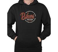 WriteFusion Bikers Super Power Design - Four Wheels Move The Body Two Wheels Move The Soul - Sweat à capuche graphique rétro moto, Noir , XXL