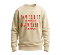 WriteFusion Confettis dans le cœur, chamelle dans le ventre - Pull humour et joie de vivre pour le carnaval, Pierre naturelle, XXL