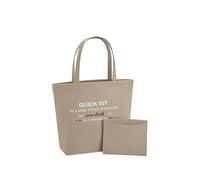 WriteFusion Glück ist eine Freundin wie dich zu haben - Freundschaft Spruch mit Herz Design - Geschenkidee für beste Freundin nachhaltige Geschenk-Tasche Filzbeutel Einkaufstasche Strandtasche, sable