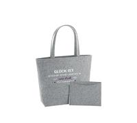 WriteFusion Glück ist eine Freundin wie dich zu haben - Freundschaft Spruch mit Herz Design - Geschenkidee für beste Freundin nachhaltige Geschenk-Tasche Filzbeutel Einkaufstasche Strandtasche, gris