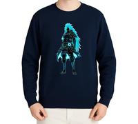 WriteFusion Naruto Shippuden Akatsuki Sasuke Itachi | Uzumaki Naruto Kyubi Modus Style IX Pull, Bleu marine, XL