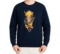WriteFusion Naruto Shippuden Akatsuki Sasuke Itachi | Uzumaki Naruto Kyubi Modus Style V Pull, Bleu marine, XXL