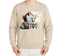 WriteFusion You'll Float Too - Design horreur effrayant avec clown au look sombre, inspiré des films cultes, motif parfait pour Halloween et les fans d'horreur, Pierre naturelle, S