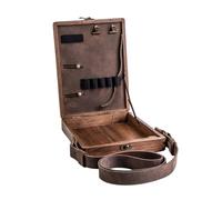 Writers Messenger Boîte de rangement en bois de noyer pour outils et pinceaux A5 | Sac à bandoulière multifonction en bois de noyer | Boîte de rangement créative pour peintres, croquis, dessin