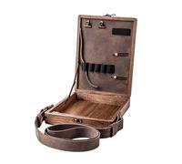 Writers Messenger Boîte en bois | Boîte à écriture portable et réglable | Matériau léger en bois massif multifonction Sac à bandoulière en bois de noyer Ensemble créatif | Boîte de rangement pour