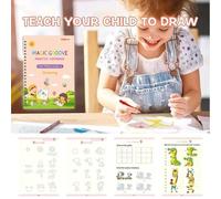 Writing Books, Magic Practice Copybook, Handwriting Workbooks Number Letter Tracing with Grooves Write Practice Magics Pen, Numbers Letter Tracing, Reusable Copybooks(Spanish-1SET,Five pens)