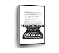 Writing Gift Anais Nin Canvas Print Typewriter Wall Art Poster Inspirational Quote for Home Office School Wall Decor(Framed,08x12inch(20x30cm))