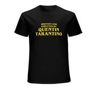 Written and Directed by Quentin Tarantino Cotton Printed T-Shirt Graphic Tee Black L