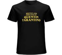 Written and Directed by Quentin Tarantino Cotton Printed T-Shirt Graphic Tee Black Manches Courtes(Large)