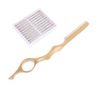 WRITWAA 1 Ensemble Couteau à Effiler Les Cheveux Rasoir Trousse De Coupe De Cheveux Golden Acier Inoxydable