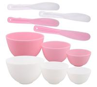 WRITWAA 1 ensemble de bols de mélange pour masques faciaux, kit d'outils de mélange de masques faciaux à faire soi-même avec bol en silicone pour masques faciaux, pinceaux, spatule, tasse à