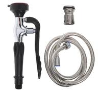 WRITWAA 1 ensemble de robinet de lavage oculaire avec tuyau, station de lavage oculaire d'urgence en acier inoxydable, unité de fixation pour évier, bureau, maison, usine, équipement de