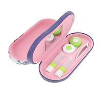WRITWAA 1 Ensemble étui à Lunettes récipient d'objectifs kit étui à lentilles de Voyage Case de Lunettes Pratique étuis à lentilles de remplaçables Cuir PU