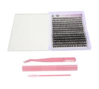 WRITWAA 1 Ensemble faux cils épais spectaculaire pour brosse à cils Colle à faux cils kit extension cils pince à épiler extensions de cils en grappe kit de grappes de faux cils pâte rose