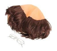 WRITWAA 1 Ensemble Perruque de avec Lunettes et Bonnet Chauve Accessoire de Cosplay pour Halloween et Fêtes Costume Unique et pour Adultes