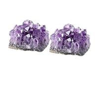 WRITWAA 1 jeu Accessoires De Bijoux En Améthyste Grappe D'Améthyste Naturelle Ornement En Pierres Précieuses Irrégulières Cristaux Décoratifs Grappe De Cristaux 2 pièces