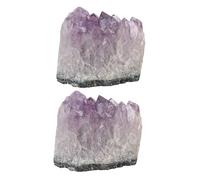 WRITWAA 1 jeu Bloc De Pierre Brute D'Améthyste Quartz Décoration D'Intérieur Pierres Précieuses Naturelles Ornements D'Intérieur Pierres Précieuses Et Cristaux 2 pièces