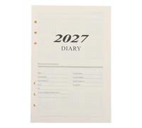WRITWAA 1 lot de recharges de papier pour agenda journalier : feuilles de recharge à six perforations - Organiseur vertical hebdomadaire et mensuel 2027 - Accessoires pour calendrier papier