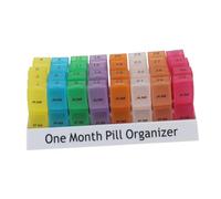 WRITWAA 1 Pièce Boîte De Rangement Pour Médicaments Mensuel Portable Amovible Récipient De Médicaments Seul Cas Quotidien Jour Pilulier Un Mois Pilulier Hebdomadaire Pp