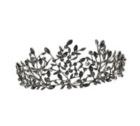 WRITWAA 1 Pièce Diadème de mariée diamant noir cheveux de mariage couronne de princesse Royal décor de couronne d'anniversaire cerceau de cheveux décoratif alliage Black
