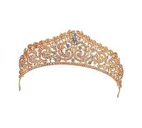 WRITWAA 1 Pièce Tiare Cheveux Élégants Diadèmes Accessoires De Cheveux De Mariage En or Pétillant Casque De Mariée Sainte Communion Couronne Pour Les Filles Future Mariée Doré Alliage