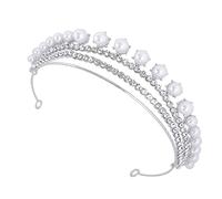 WRITWAA 1 Pièce tiare Coiffure de la couronne casque de mariage pour la mariée casque de mariée coiffe de couronne de mariage couronne de mariage mariée strass Silver