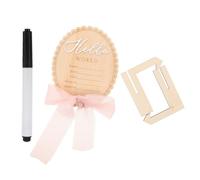 WRITWAA 1 Plaque en bois pour annoncer la naissance d'un nouveau-né : Plaque avec nom de bébé, espace vierge pour le nom, la date, le poids et la taille, pour une séance photo ou un souvenir