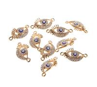 WRITWAA 10 Pièces Accessoires Oeil Du Diable Pendentif Breloque Mauvais Œil Mauvais Yeux Charmes Pendentifs Mauvais Œil Charmes D'oeil Pour La Fabrication De Bijoux Alliage Golden