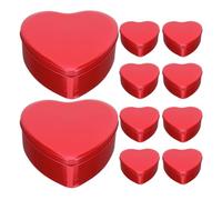 WRITWAA 10 Pièces Boîte en Métal Blanc de Cœur Rouge Élégante et Pratique, Boîte Vide pour Dragées Mariage, pour Célébrations et Rangement de Bonbons Couleur