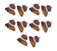 WRITWAA 10 Pièces Breloques à Café en Alliage de Zinc 10 Pièces - Pendentifs Artisanaux Grains et Croissants Café pour Fabrication de Bijoux DIY - Accessoires Créatifs pour Colliers,
