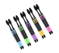 WRITWAA 10 Pièces Brosse à Dents Au Charbon De Bambou Brosse à Dents De Soins Personnels Brosse à Manche Antidérapant Brosse Au Charbon De Bambou Couleur Aléatoire