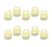 WRITWAA 10 Pièces Brosse à Ongles D’anneau Jaune en Polystyrène Poils Pp, Outil Polyvalent pour Nettoyage et Soins des Ongles, pour Manucure et Voyage