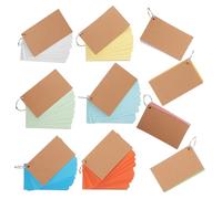 WRITWAA 10 Pièces Cahier D'index pour Mots avec Anneau en Acier Inoxydable, Papier Double Face Ligné, Gestion Flexible des Pages, pour Préparation aux Examens et École