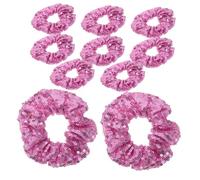 WRITWAA 10 Pièces Lot de Chouchous à Paillettes Violets pour Femmes et Filles Élastiques Doux pour Queue de Cheval Accessoires Coiffure pour Mariages et Fêtes