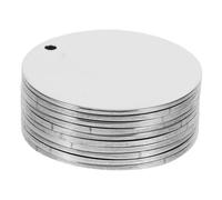 WRITWAA 10 pièces Lot de Pendentifs Ronds Acier Inoxydable Miroir pour Gravure DIY Étiquettes Vierges pour Identification Chien et Chat Charms Bijoux Polyvalents