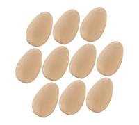 WRITWAA 10 Pièces Lot de Œufs Bois Naturels à Peindre Œufs de Pâques Vierges pour Loisirs Créatifs Garçon Fille Décoration de Printemps Surface Lisse sans Éclats Format