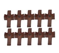 WRITWAA 10 pièces Lot Mini Croix Bois Noyer Noir Ornements Portables pour Prière et à Main Compactes Décor Spirituel pour Maison et Église