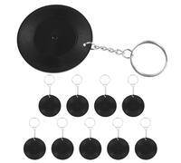 WRITWAA 10 Pièces Porte-clés Vinyle Rétro en Abs Noir, Portable et Léger, Accessoire Vintage pour Fans de Musique Quotidien