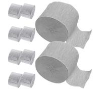WRITWAA 10 rouleaux Serpentins Papier Crépon Argenté pour Décoration Fête Anniversaire Mariage DIY et Ambiance Intérieure