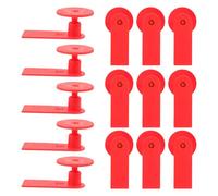 WRITWAA 100 Étiquettes Auriculaires Vierges pour Bétail Rouges Identification Bovins Moutons et Chèvres Plastique Flexible Résistantes et Légères pour Gestion Animale en Élevage