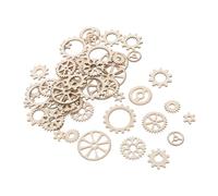 WRITWAA 100 pièces Bois pour Loisirs Créatifs Engrenages Durables pour Puzzles DIY Décorations à Peindre Support Bois pour Scrapbooking et Casse-têtes Adultes