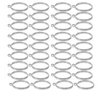 WRITWAA 100 Pièces de Pendentifs à Lunette Creuse Ronde en Alliage Argenté, Cadre Plat et Ajouré pour Bijoux Faits Main et Résine Botanique, Maintien de Forme Assuré
