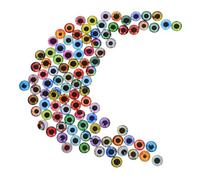 WRITWAA 100 Pièces Flat Bottom Glass Dragon Eyes Beads for DIY Dolls Puppets Jewelry Making and Halloween Fake Eyeballs Crafting