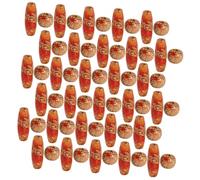 WRITWAA 100 pièces Lot de Perles Bois Multicolores Grand Trou Perles Rondes et Ovales pour Fabrication Bijoux DIY Spacer Beads pour Bracelets et Décorations Artisanales