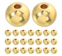 WRITWAA 100 Pièces Perles Dorées en Cuivre Plaqué Rondes de 8mm, Entretoises Lisses pour Fabrication de Bijoux Diy, Accessoires Polyvalents pour Bracelets et Colliers Faits Main