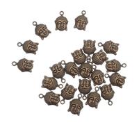 WRITWAA 100pièces Perles Espacement Tête De Bouddha Vrac Pour Bijoux Pendentifs Vintage Et Porte-clés Créatifs Avec Trous