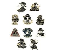 WRITWAA 10pcs Peste Médecin De Corde Corbeau Broche Alliage Alliage Vêtements Accessoire