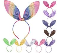 WRITWAA 10pièces Bandeau Oreilles De Lapin Pour Femme Lot D’accessoires Cheveux Pour Pâques Et Fêtes
