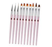 WRITWAA 10pièces Set De Pinceaux Liner Nail Art Fins Pour Manucure Professionnelle Et Usage Maison Brosses Précises Pour Détails Et Dessin Ongles Manche Long Rose Doré Métallique Outil Et
